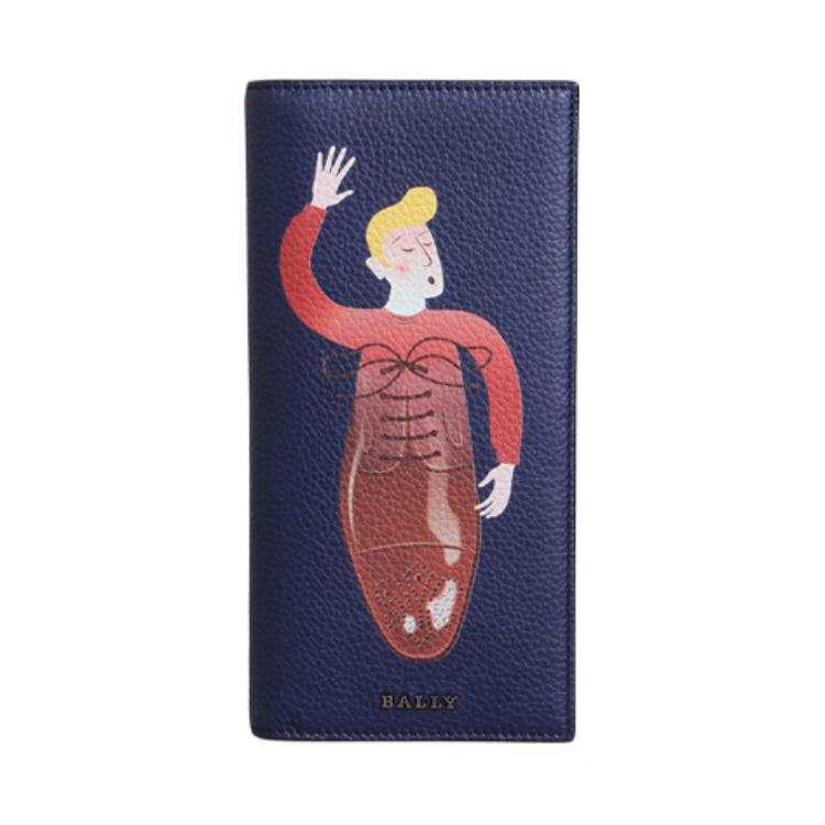 BALLY BALLY Cow Leather Clutch Wallet Men's Blue