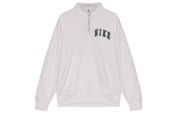 Nike Nike Club Letter Small Logo Fashion Comfortable Soft Fleece Lined Sweatshirt Men's White