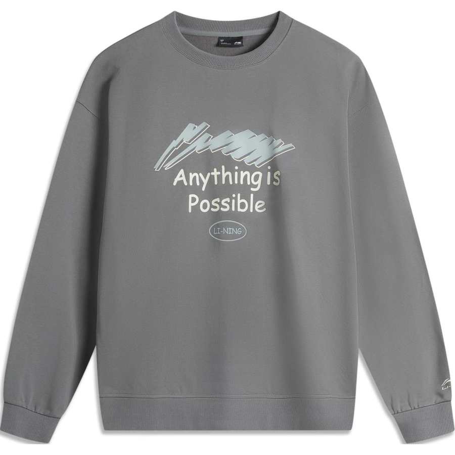 Li-Ning Li Ning Sports Fashion Collection Sweatshirt Unisex Asphalt Gray