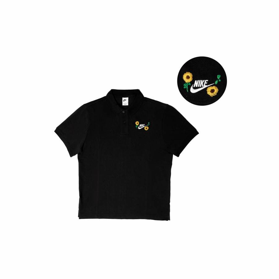 Nike Nike Polo Shirts Unisex Black Polo Collar Moderate Straight Fit