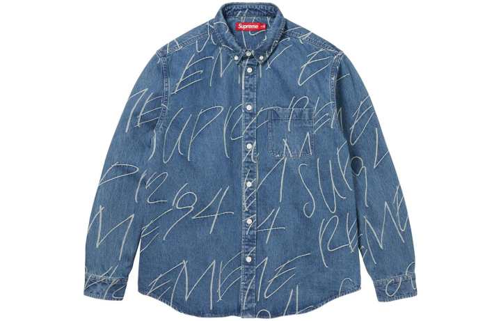 Supreme Supreme Handwriting Jacquard Denim Shirt