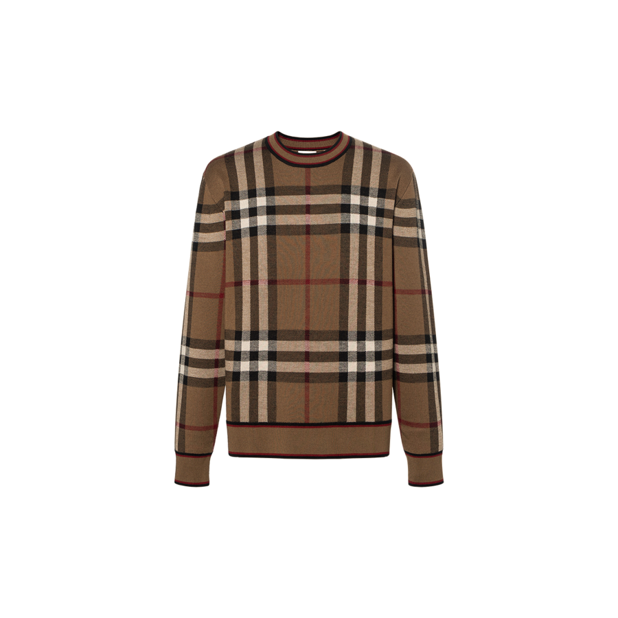 Burberry Men Naylor Check Sweater Brown