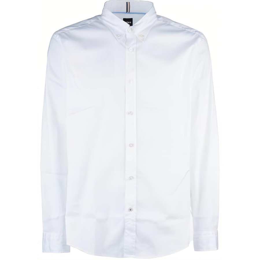 HUGO BOSS Shirts Men's White Pointed Collar Moderate Other