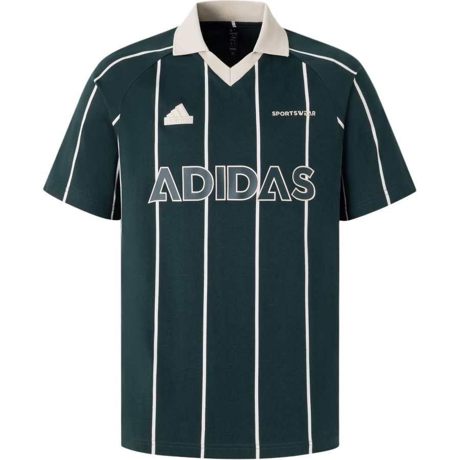 Adidas Adidas TIRO STRIPE HEAVY JERSEY TEE Polo Shirt Men's Night Sky Green