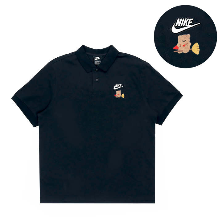 Nike Nike Polo Shirts Unisex Black Polo Collar Moderate Straight Fit