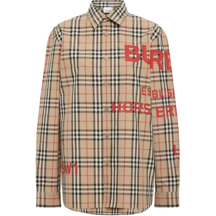 Burberry Shirts Men's Beige Lapel Moderate Other