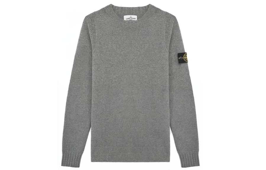 STONE ISLAND Sweaters Men's Gray Crew Neck Moderate Base Layer