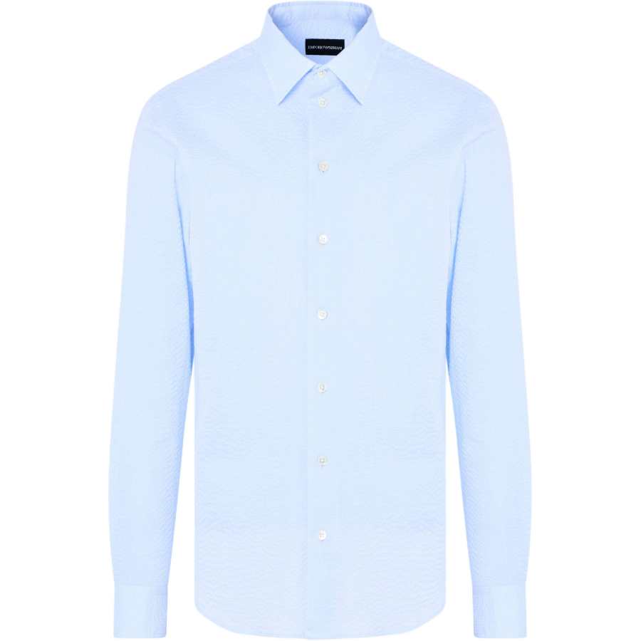 EMPORIO ARMANI Seersucker effect Cotton Shirt