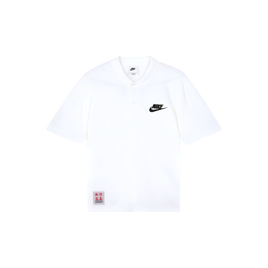 Nike Nike Polo Shirts Men's White Polo Collar Moderate Straight Fit