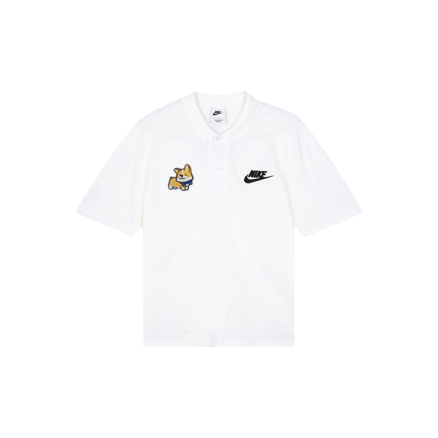 Nike Nike Polo Shirts Men's White Polo Collar Moderate Straight Fit