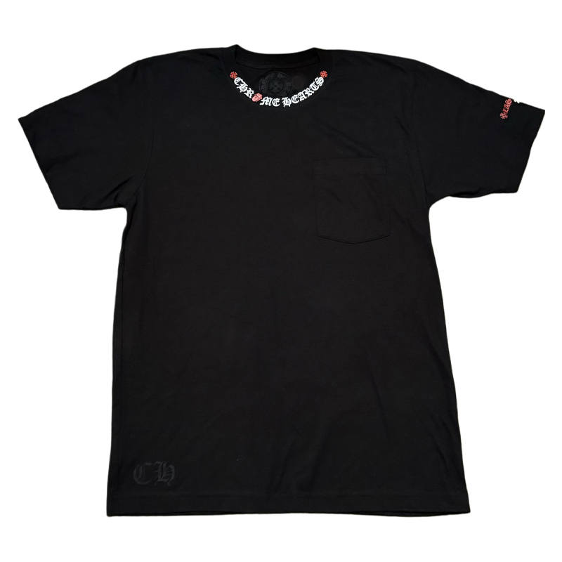 Chrome Hearts x GUNSHI Letter Print Crew Neck Short Sleeved SS24 T Shirt Men's Black