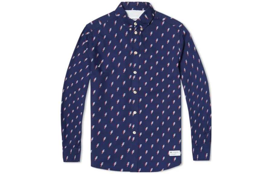 Adidas Adidas Shirts Men's Blue Lapel Moderate Shirt