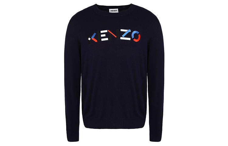 KENZO Letter Logo SS21 Sweater Men's Dark Blue