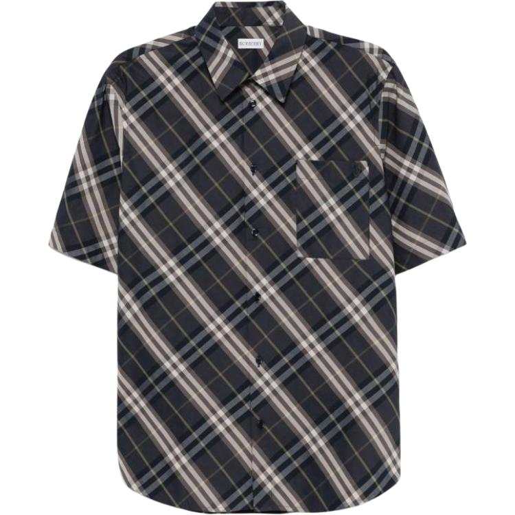 Burberry Shirts Men's Blue Lapel Moderate
