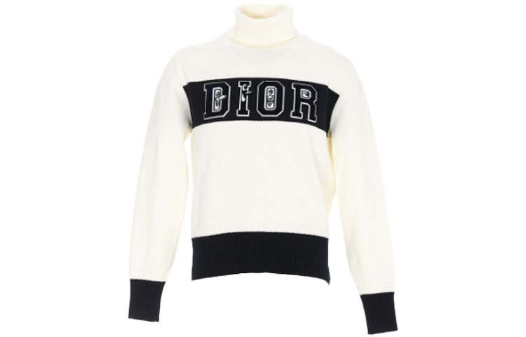 DIOR Quarterly New Products Sweaters Men's Beige Turtleneck Moderate Other