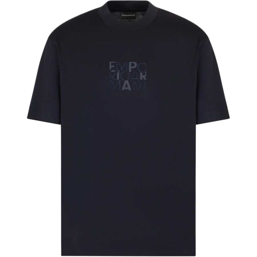 EMPORIO ARMANI Logo Embroidered Crewneck T Shirt