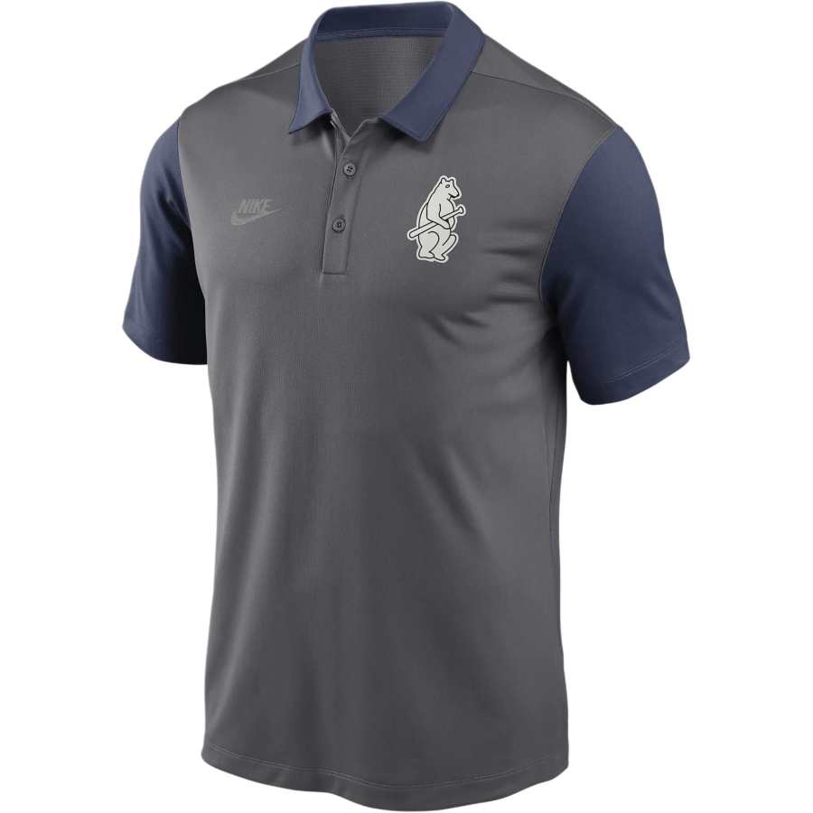Nike Nike MLB Collaboration Chicago Cubs Cooperstown Fra Polo Shirt Chicago Cubs Men's Gray
