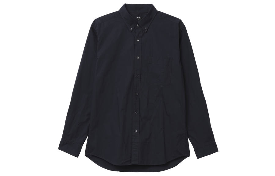 UNIQLO Shirts Unisex Navy Blue Pointed Collar Moderate Other