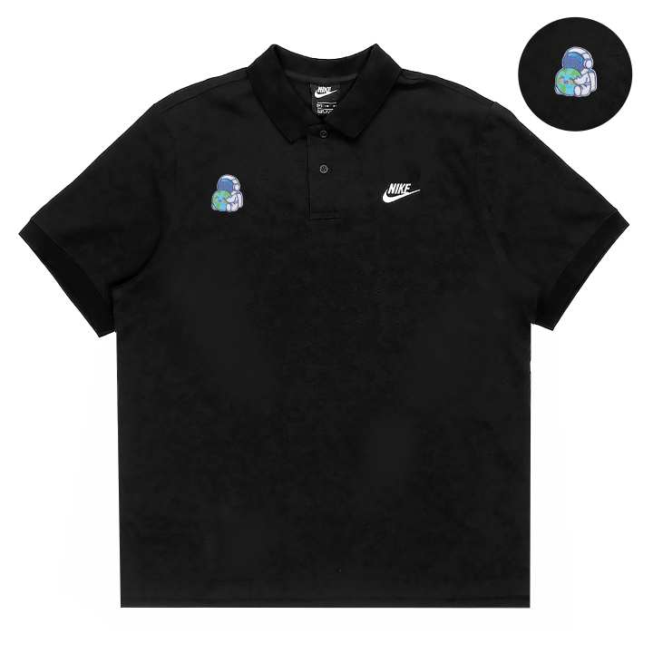 Nike Nike Polo Shirts Unisex Black Polo Collar Moderate Straight Fit