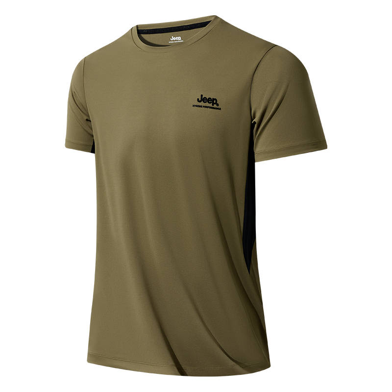 Jeep T Shirts Men's Crew Neck Thin Straight Fit