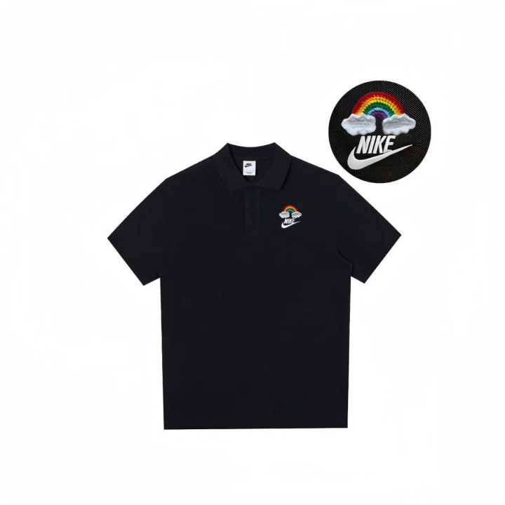 Nike Nike Polo Shirts Unisex Black Polo Collar Moderate Straight Fit