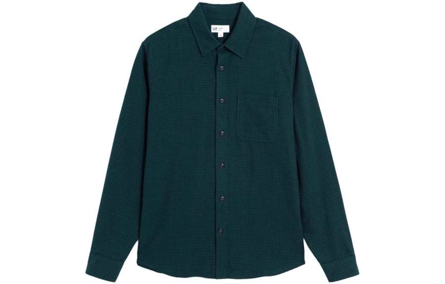 GAP GAP Shirts Men's Dark Green Pointed Collar Moderate Other