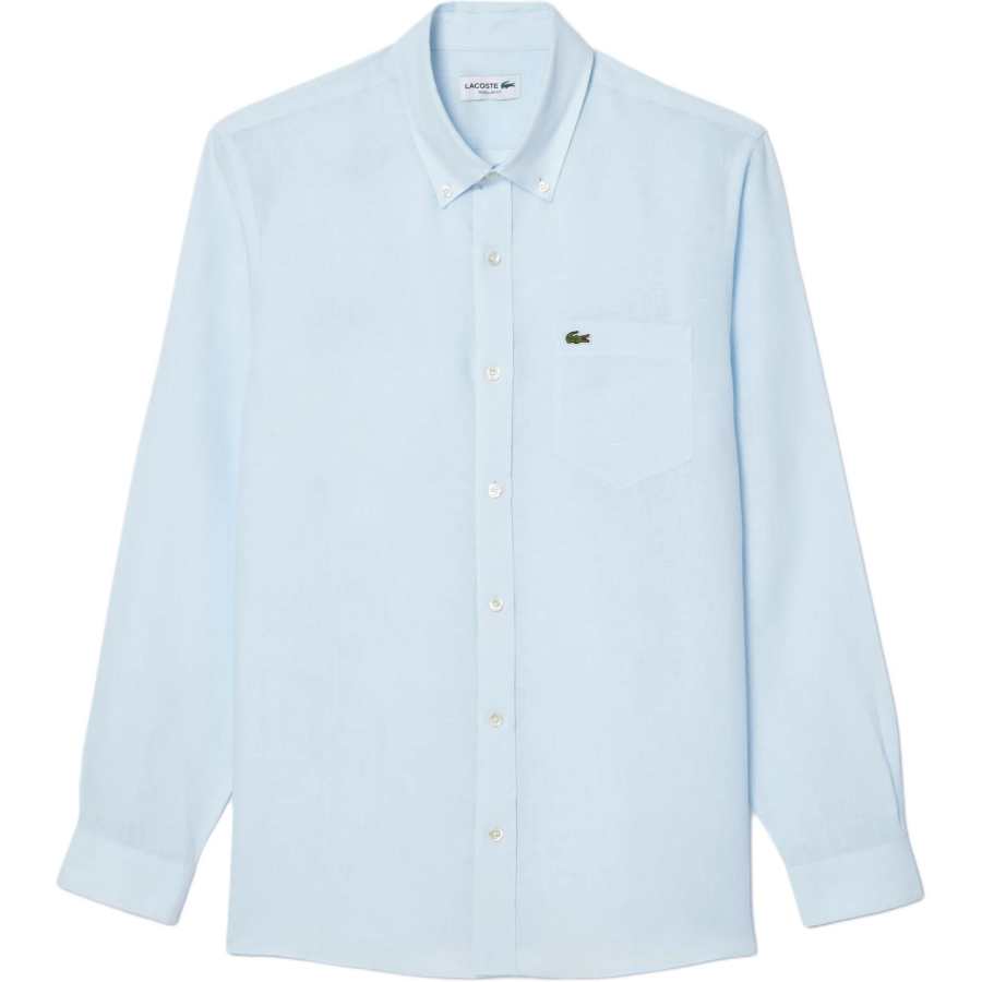 LACOSTE Shirts Men's Light Blue Lapel Moderate Other