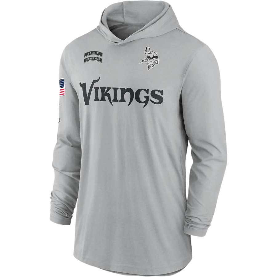 Nike Nike Minnesota Vikings Salute To Service Edge Mascot Lockup Men’s Nike Dri-FIT Nfl Long-Sleeve Hooded Top