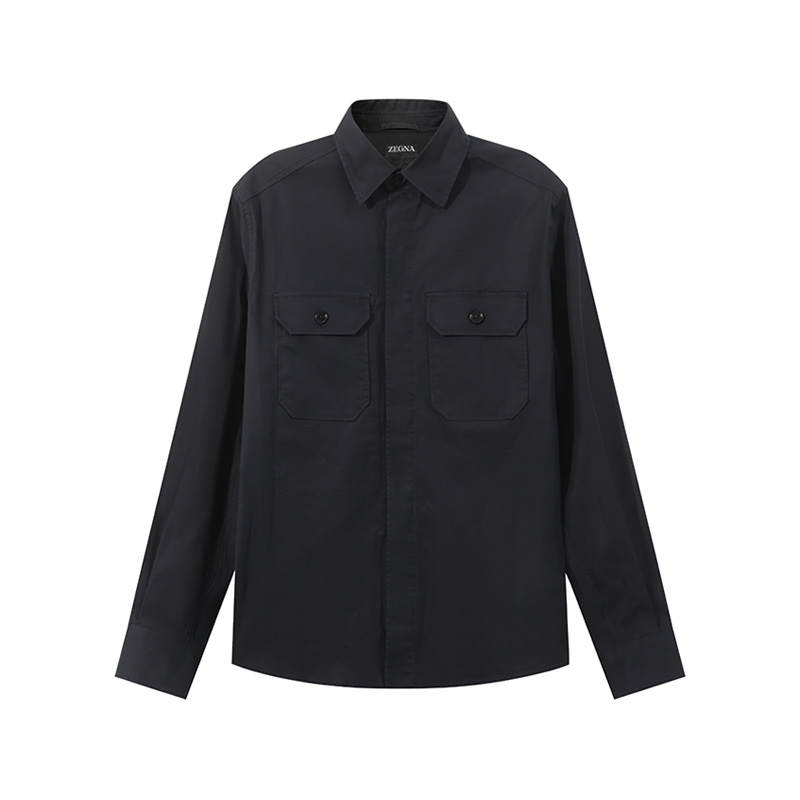 Ermenegildo Zegna gabardine-weave shirt