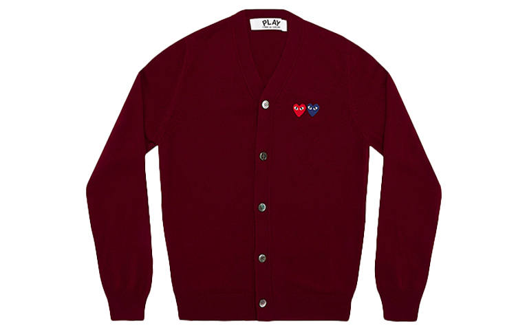 CDG Play CDG Play Sweater Men's Burgundy Red