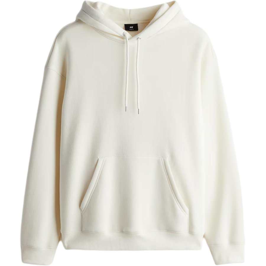 H&M Sweatshirts Men's White Hooded Moderate Regular