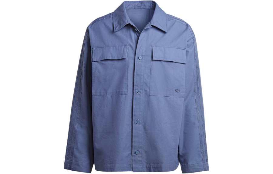 Adidas Originals Essential Premium Essentials+Overshirt Shirt Men's Gray Blue