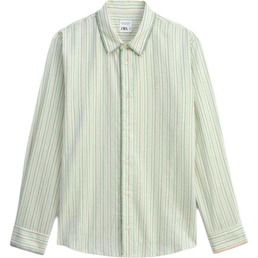 ZARA ZARA Shirts Men's Stripes Lapel Moderate