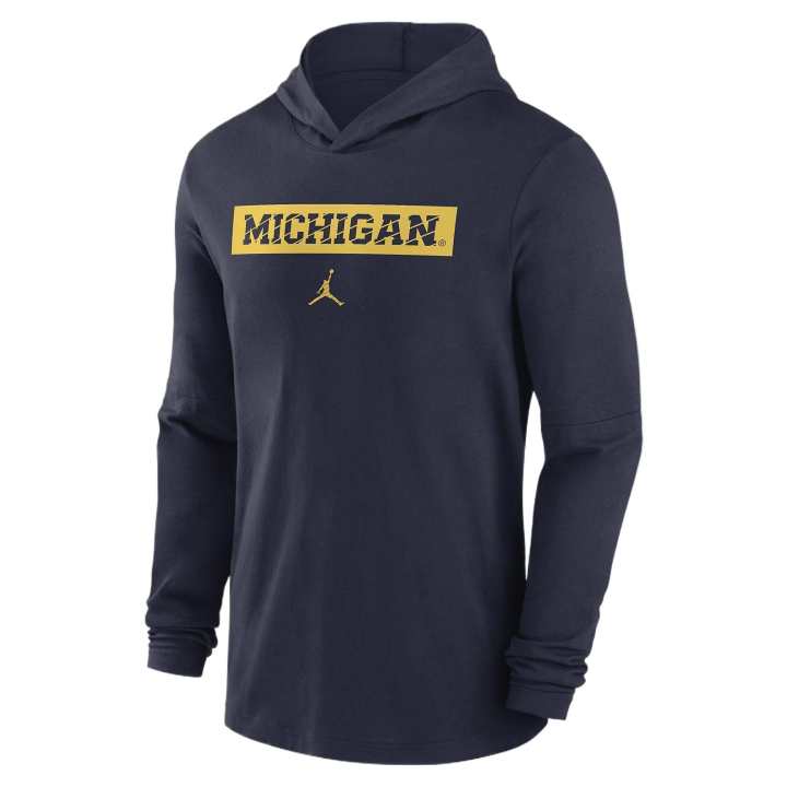 Jordan Jordan Michigan Wolverines Sideline Men's Jordan Dri FIT College Long Sleeve Hooded Top