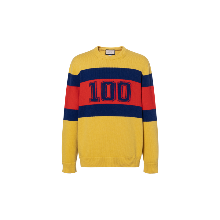 GUCCI GUCCI Sweaters Men's Yellow Crew Neck Moderate Other