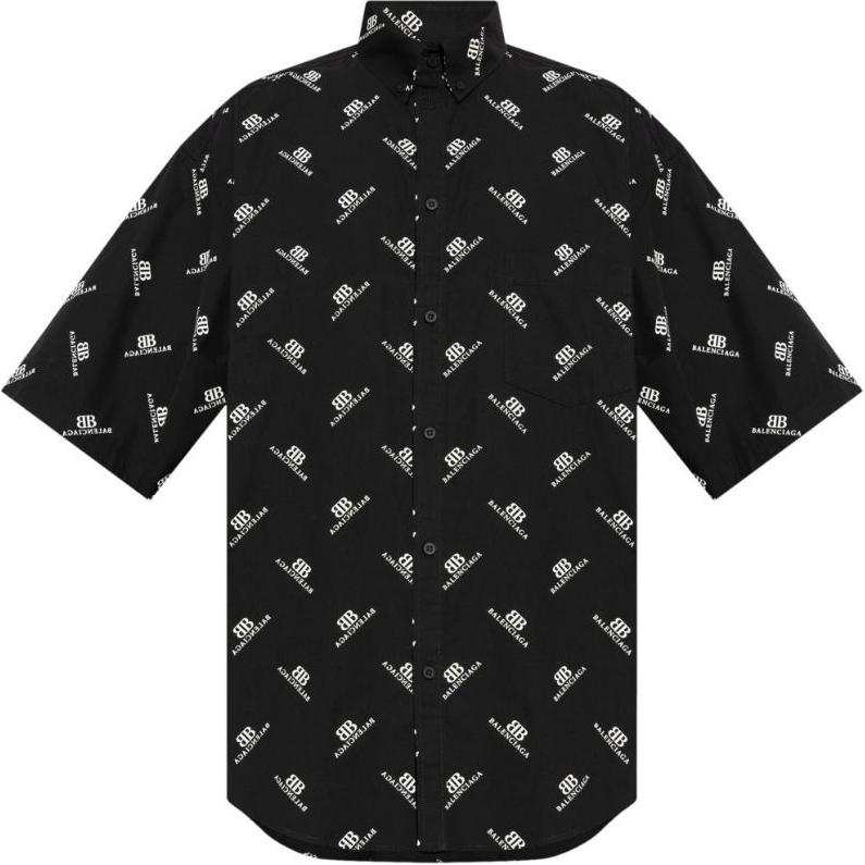 Balenciaga Bb Logo Printed Short Sleeved Shirt