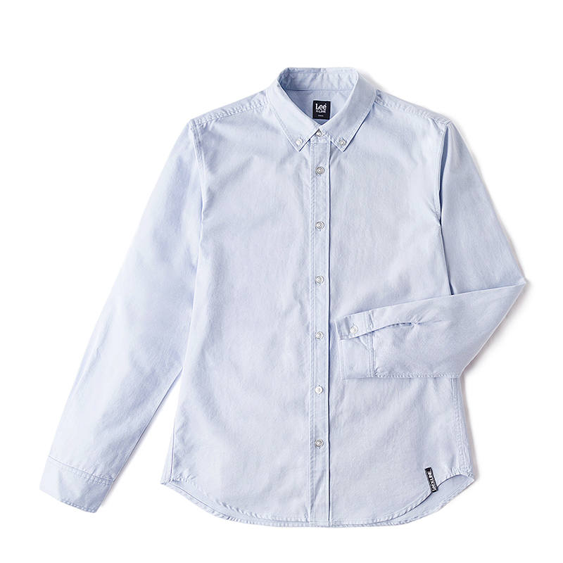 Lee Lee Shirts Men's Blue Lapel Moderate Shirt