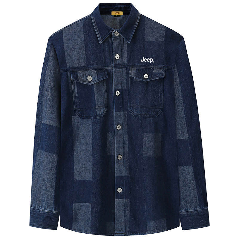 Jeep Jeep Shirts Unisex Lapel Moderate Denim
