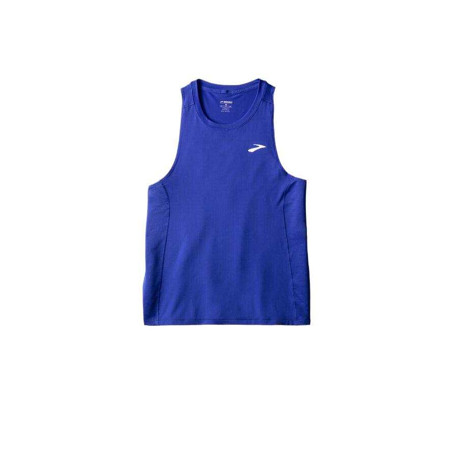 Brooks Brooks Tank Tops Men's Blue Crew Neck Moderate Racerback