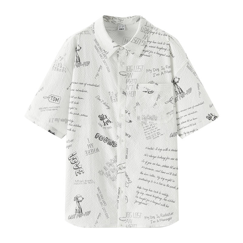 Semir Shirt Men's White Gray Tone
