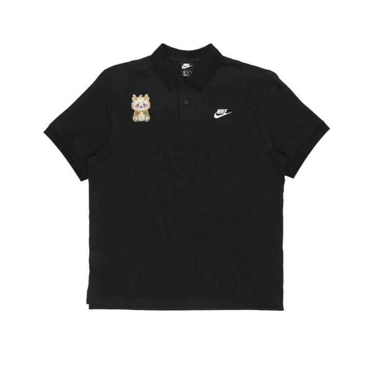 Nike Nike Polo Shirts Unisex Black Polo Collar Moderate Straight Fit