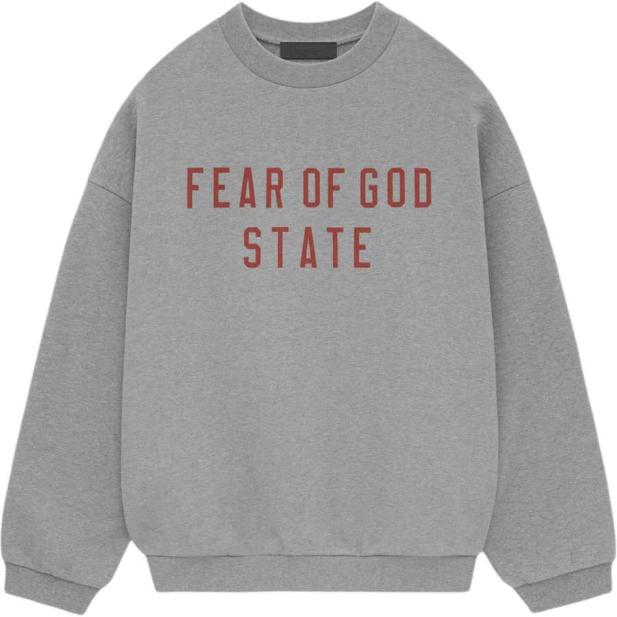 Fear Of God Essentials Letter Print Crew Neck Long Sleeve American Style Fleece Lined Sweatshirt Men's