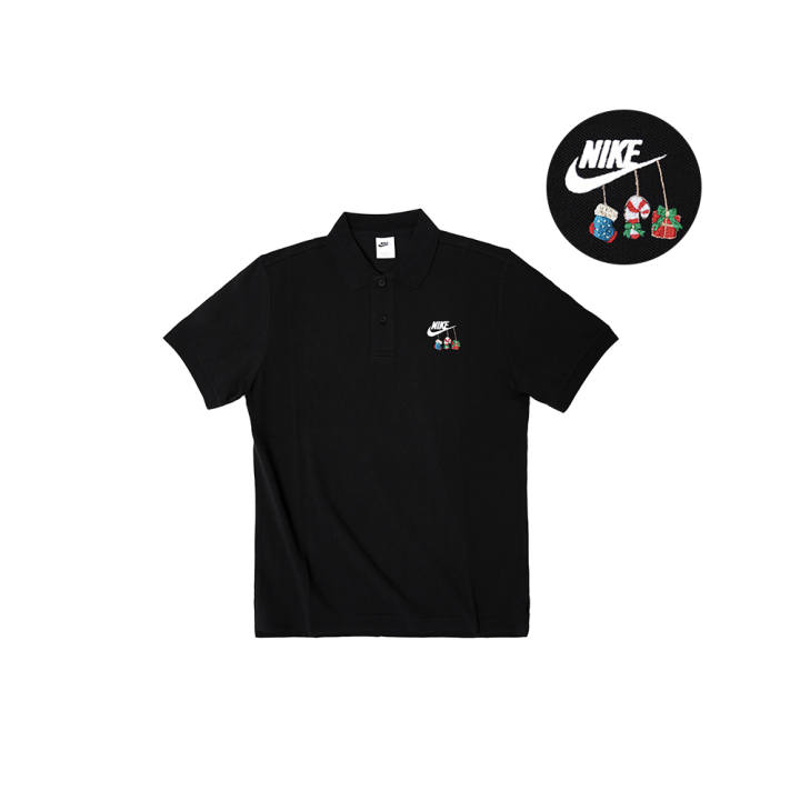 Nike Nike Polo Shirts Unisex Black Polo Collar Moderate Straight Fit