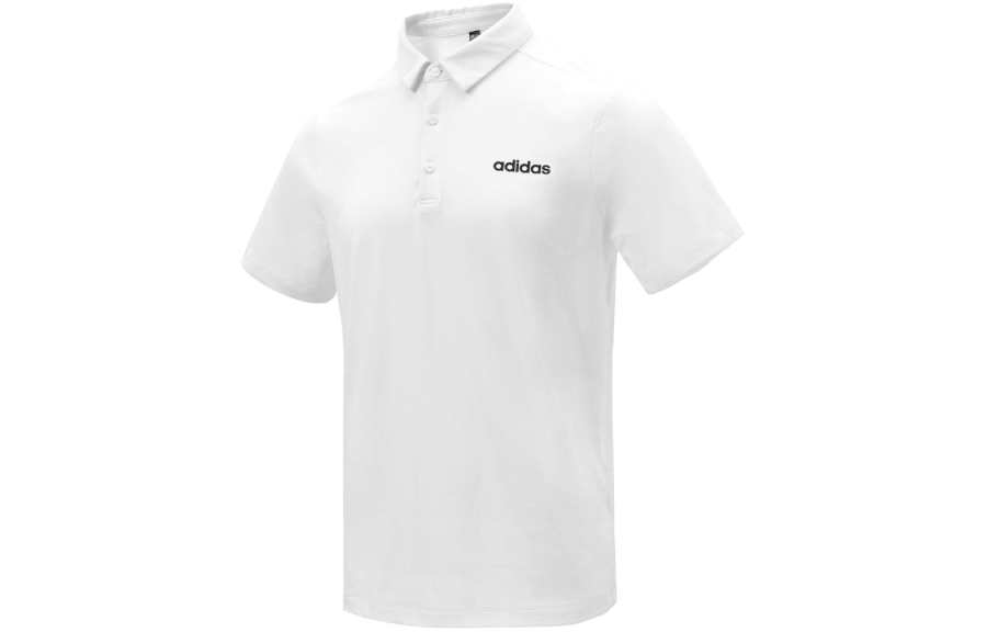Adidas Adidas Polo Shirts Men's White Polo Collar Moderate Straight Fit