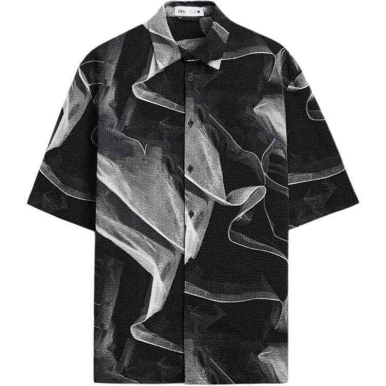 ZARA Shirts Men's Print Lapel Moderate Other