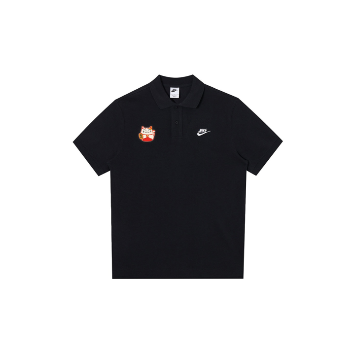 Nike Nike Polo Shirts Unisex Black Polo Collar Moderate Straight Fit