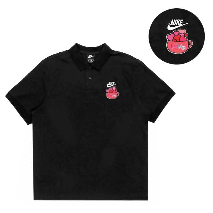 Nike Nike Polo Shirts Unisex Black Polo Collar Moderate Straight Fit