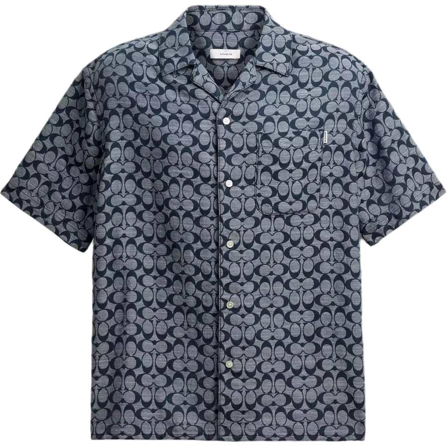 COACH COACH Shirts Men's Blue Lapel Moderate
