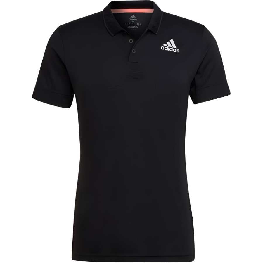 Adidas Adidas Polo Shirts Men's Black Polo Collar Moderate Straight Fit