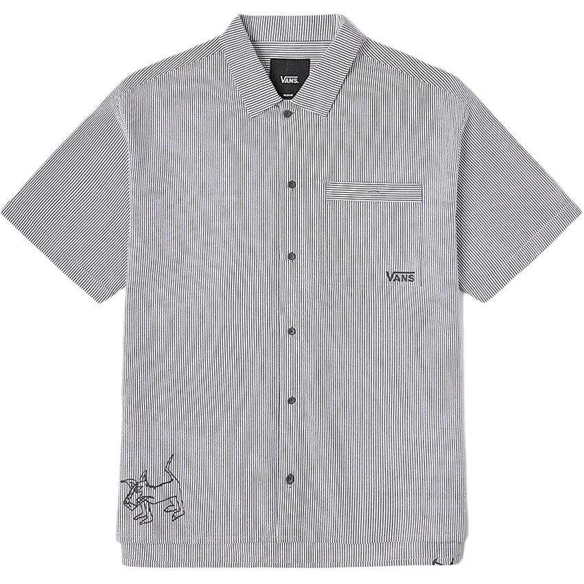 Vans Vans Shirt Men's Gray White Stripes